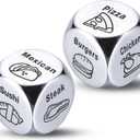 Stocking Stuffers for Men Women Adults for Him Her Couple Gifts for Boyfriend Girlfriend Wife Husband Anniversary 2PCS-Steel Food Decision Dice White Elephant Gifts