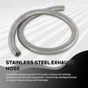 Universal stainless steel Exhaust Flex Pipe Flex Tube-72" 6 Feet Length 1.25" ID
