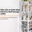 Over-The-Toilet Storage Rack, 4-Tier Bathroom Organizer Shelf Over Toilet with Adjustable Shelf and Basket, Freestanding Space Saver Bathroom Shelves Above Toilet for Room (Pure White), X-Large