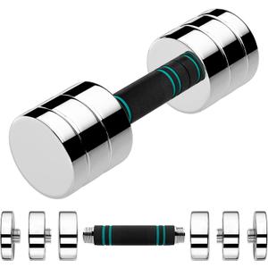LIFERUN Single Steel Adjustable Dumbbell, 5/10/15lb Free Weight Single Dumbbell, Non-Slip and Comfortable Foam Handle, Adjustable Single Dumbbell for Home Gym Office Exercise