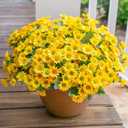 Daisy Artificial Flowers for Outdoors Decoration, 6 Bundles Fake Plants Flowers Bouquet Faux Flowers for Outdoor Planter Look Real UV Resistant Silk Flowers for Outside Front Door Porch Patio, Yellow