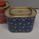 2-Pack Large Tea Tins for Loose Tea With Lid - Metal Sealed Jar Tea Canister Oval Shape 3.53~7oz Small Tin Cans Loose Tea Storage Kitchen Canisters Tea Bag Organizer, Coffee, Candy, Herbs Canister