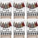 6 Pcs Christmas Chair Back Covers Xmas Holiday Chair Covers for Dining Room Kitchen Hotel Wedding Ceremony Party Decor(Cool)