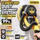 Drywall Sander, Electric Drywall Sander with Vacuum, Automatic Dust Removal, 7 Variable Speed, 900-1800RPM, 26 Power Cord, Labor-Saving Handle and Patented Fixture for Ceiling Sanding, LED Light