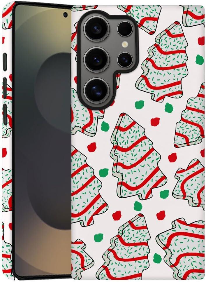 DAIZAG Case for Samsung Galaxy S25 Ultra,Christmas Tree Polka Dots Phone Case Durable Frosted Double-Layer Protection Cover for Women Girl