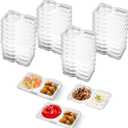 40 Sets Reusable Snack Containers with Lids, Double Compartment Snack Containers for Travel, Refridge, Portion Control, Lunchable Container Diping Case