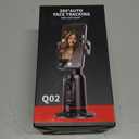 MQOUNY Auto Face Tracking Phone Holder, 360 Rotation Face Body Phone Tripod Smart Shooting Camera Mount with Rechargeable Remote and Light for Live Vlog Streaming Video, Rechargeable (Gray)