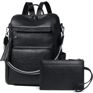 Shrrie Vegan Leather Laptop Backpack for Women 15.6 inch Work Backpack Fashion Travel Backpack Purse for Travel College Work