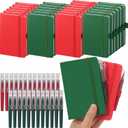 25 Pack Pocket Small Notebook Journals with Pen 5.6'' x 3.7'' Mini Journaling Notepads A6 Ruled Journals Hardcover Lined Notebook Bulk with Pen Holder for Office School Memo(Festive Colors)