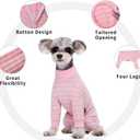 Dog Striped Recovery Suit, Puppy After Surgery Onesie for Female Male Dogs, Dogs Cats Long Sleeve Pajamas Bodysuit, Surgery Abdominal Wound Bandages Clothes, Dog Pant for Shedding Skin Disease