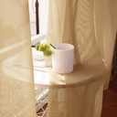 MIULEE Solid Color Sheer Curtains 84 Inches Long 2 Panels Set - Elegant Lightweight Grommet Light Filtering Window Voile Panels/Drapes/Treatment for Bedroom Living Room W42 x L84 Inch, Taupe Brown