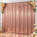 10x10 ft Rose Gold Glitter Backdrop Curtain for Parties, Wrinkle Free Glitter Photo Backdrop Drapes 2 Panels 5x10FT Shimmer Back Drop Cloth for Wedding Birthday Christmas Photography Background Decor