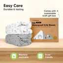 2-Pack Waterproof Baby Crib Sheets for Boys, Girls - 52x28 Viscose Derived from Bamboo Toddler Bed Sheet Neutral, Fitted Crib Mattress Protector Cover for Baby Bedding, Soft & Gentle (Woodland)