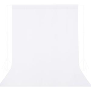 GFCC 8FTX10FT White Backdrop Background for Photography Photo Booth Backdrop for Photoshoot Background Screen Video Recording Parties Curtain