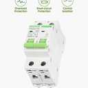 12V-110V DC Miniature Circuit Breaker, 60 Amp 2 Pole Battery Breaker Protector for Solar PV System and RV, Thermal Magnetic Trip, DIN Rail Mount, Chtaixi DC Disconnect Switch B60