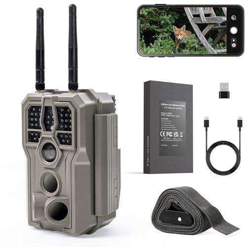 GardePro E8 2.0 Pro WiFi Trail Camera (Non-Cellular), 4K Video & 64MP Photo, 7800mAh Battery, 165ft Long-Range Dual Antennas, Live View, No-Glow IR Night Vision, Motion Detection