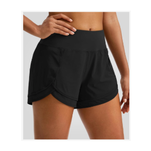 Women's Running Shorts High Waisted Quick-Dry 3 Inch Gym Workout Athletic Shorts for Women with Zipper Pocket M