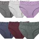 Womens Underwear Cotton Panties for Women, Soft Ladies Lace Trim Underwear High Waisted Briefs 6 pack (Large)