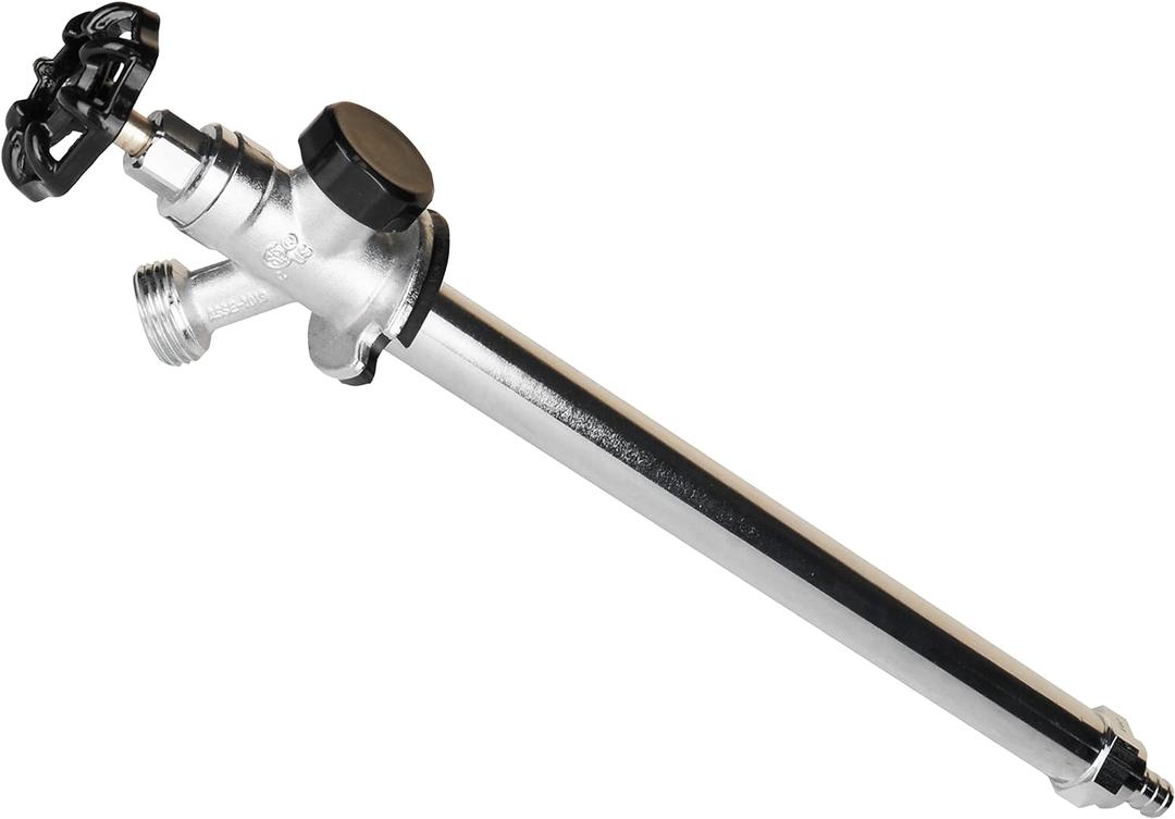 WHK 10 Inch Frost Anti-Siphon Sillcock 1/2 Inch PEX B X 3/4 Inch Hose Bibb,Frost Proof Outdoor Faucet Bib with Vacuum Breaker-Frost Free Spigot PEX Crimp Connection(Brass)