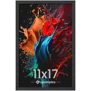 Upsimples 11x17 Picture Frame, Wall Gallery Photo Frames with Engineered Wood, Black 1 Pack