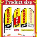 2 Set Smoke Shop Feather Flag Pole Kit 7ft Smoke Shop Sign Banner Knitted Windless Advertising Feather Banner Sign for Outside Outdoor Business Decoration, Large Signage