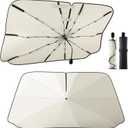 2025 Car Windshield Sun Shade Umbrella, 57"*33", Foldable Sun Shade for Car Windshield Umbrella, UPF 50+ and Heat Protection, Nano Cold Titanium Ice Silk Fabric. Universal Portable