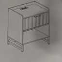 Fluted Night Stand Set 2 with Charging Station, Wood Nightstand with Large Drawer and Open Storage Cabinet, Mid-Century Modern Bedside Table End Table for Bedroom Closet Office, Reclaimed Light Oak