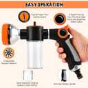 Dog Wash Hose Attachment, High Pressure Garden Water Hose Nozzle 8 Way Foam Sprayer with Soap Dispenser Bottle for Watering Plants, Car Washing, Pet Showering Bathing Tool