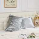 NEWCOSPLAY Satin Pillowcase Standard/Queen 2 Pack Skin & Hair Care Silky Pillow Cover with Envelope Closure(Silver Grey,20"x26")