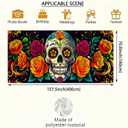 13x6ft Da de Los Muertos Garage Door Cover Banner Colorful Sugar Skull Marigold Floral Papel Picado Hanging Backdrop Outdoor Indoor Party Photo Background Decor