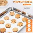 LIANYU 2 Pack Stainless Steel Cookie Sheet Pans, Commercial Grade Baking Sheet, 17.5x13 Inch Half Sheet Pan, Professional Bakeware Cookie Tray, Mirror Finish & Non Toxic & Easy Clean