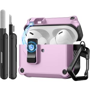 TiMOVO Hard Case for Airpods Pro 3 (2025) with Secure Lock Clip, Purple