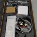 YBlucklly Automatic Sensor Touchless Waterfall Bathroom Sink Faucet with Control Box and Temperature Mixer DC Powered Sensor Hands Free Bathroom Tap Matte Black Vanity Faucets with Cover Plate Drain