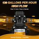 12V 75W Fuel Transfer Pump Moves 120 Gallons of Gas or Diesel Per Hour, with Car Cigarette Lighter Plug and Battery Clip,Electric Gasoline Transfer Pump for Boats, Vehicles, Mowers, Tractors