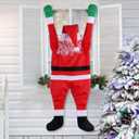 3.9 FT Hanging Santa Claus Outdoor Christmas Decorations Outside Large Christmas Decor from Roof Gutter Window