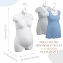 Tioncy 2 Pcs Female Maternity Form Pregnant Woman Mannequin Torso, Hollow Back with Wall Hook, 6-8 Months Pregnant Size Mannequin Props for Clothing Store Display Stand, White