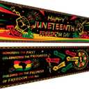Harloon 2 Pcs Juneteenth Month Banner Happy Juneteenth Decorations African American Freedom Day Sign Classroom Party Celebration Decor for Wall Indoor Outdoor Juneteenth Party Supplies, 13.8 x 38.6 in