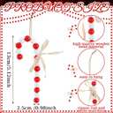 Jetec 12 Pcs Christmas Beaded Candy Cane Ornament 5 Inch Wooden Bead Farmhouse Tree Ornament Rustic Wood Candy Canes Xmas Hanging Decoration for Holiday Tiered Tray Home Decor Holiday Gift Toppers