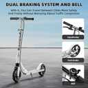 Scooters for Kids 8-12, Teens & Adults - Load 240 LBS, 8-Inch Wheels, Kick Scooter with Shock Absorption System, Hand Brake & Bell, 4 Adjustable Height Levels, Perfect for School, Commuting or Park