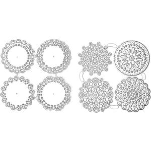 8 Pcs Metal Die Cuts Set, Round Lace Flower Border Cutting Dies Cut Stencils for Card Making Template Scrapbooking Photo Album Decorative Embossing Paper Dies for DIY Stamps Cards Making Craft Dies