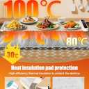 Food Warming Mat with Heat-Resistant Pad, 26X15 Inch, 6 Temperature & 6 Timer Settings, Child Lock Safety, Food Warmer Chafing Dishes for Buffet, Gatherings, Parties, Everyday Use