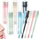 15 Pcs 2-in-1 Nasal Hair Cutter Travel Double Sided Nose Hair Trimmer for Women Men Portable 360 Rotating Manual Nose Nasal Knife Soft Cleaning Brush with 5 Box Travel Package Multicolor