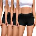 Cotton Boyshort Underwear for Women Cotton Boxer Briefs for Women Underwear Shorts 4 Pack Black X-Large 2" Inseam (Black, XL)