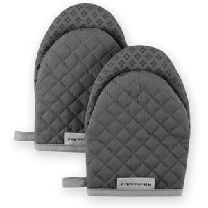 KitchenAid Asteroid Mini Oven Mitt, 5.5"x8", Charcoal Grey 2 Count