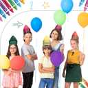 4 x 8 Pcs Crayon Hat Halloween for Adult Costumes Gnome Hats Crayon Paper Cap Graduation Dwarf Cone Fairy Dunce Cap Colorful Gifts Birthday Party Accessory for Favors Supplies Costume Cosplay