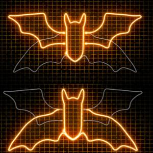 Bat Neon Sign for Wall Art Decor,Led Sign Animated Bat Swing Neon Light Up Sign for Wall Decor Bedroom Home Decor Bar Halloween LED Decoration Light,Plug in Powered Dimmable LED Light,21" x 10"