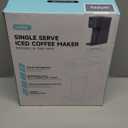 Mini Hot and Iced Coffee Maker Single Serve, for K Cup and Ground, 6 to 14 Oz Brew Sizes, with Recipe Book, for Home, Travel, RV, Office and Dorm, Elegant Gray