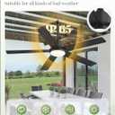 52'' Outdoor Ceiling Fan with Light, Black Gazebo Hanging Fans, Plug-in Ceiling Fans, IP65 Waterproof, 6-Speed DC Motor, Remote/APP Control, Dimmable 3CCT, Smart Ceiling Fans for Patio Porch Pavilion