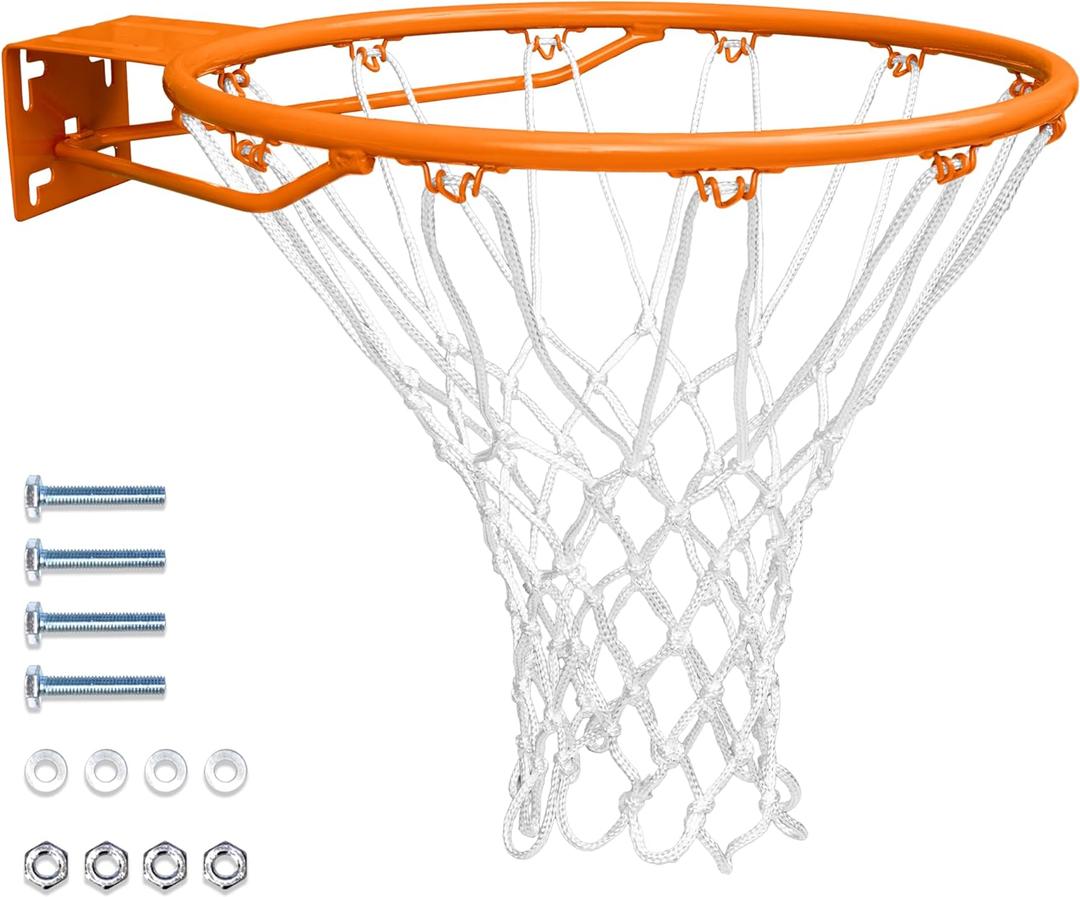 GoSports Regulation 18" Steel Basketball Rim - Choose from Fixed or Breakaway - Use for Replacement or Garage Mount