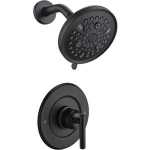 Replacement for Moen Shower Faucet Trim Kit, 9-Setting High Pressure Rain Showerhead, Shower Handle (Valve& Catridge Not Inclued), Matte Black